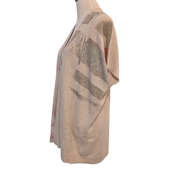 Moth Anthropologie Womens Sz S Cream Pink Los Pocitas Knit Poncho Sweater Flaw - Picture 2 of 12